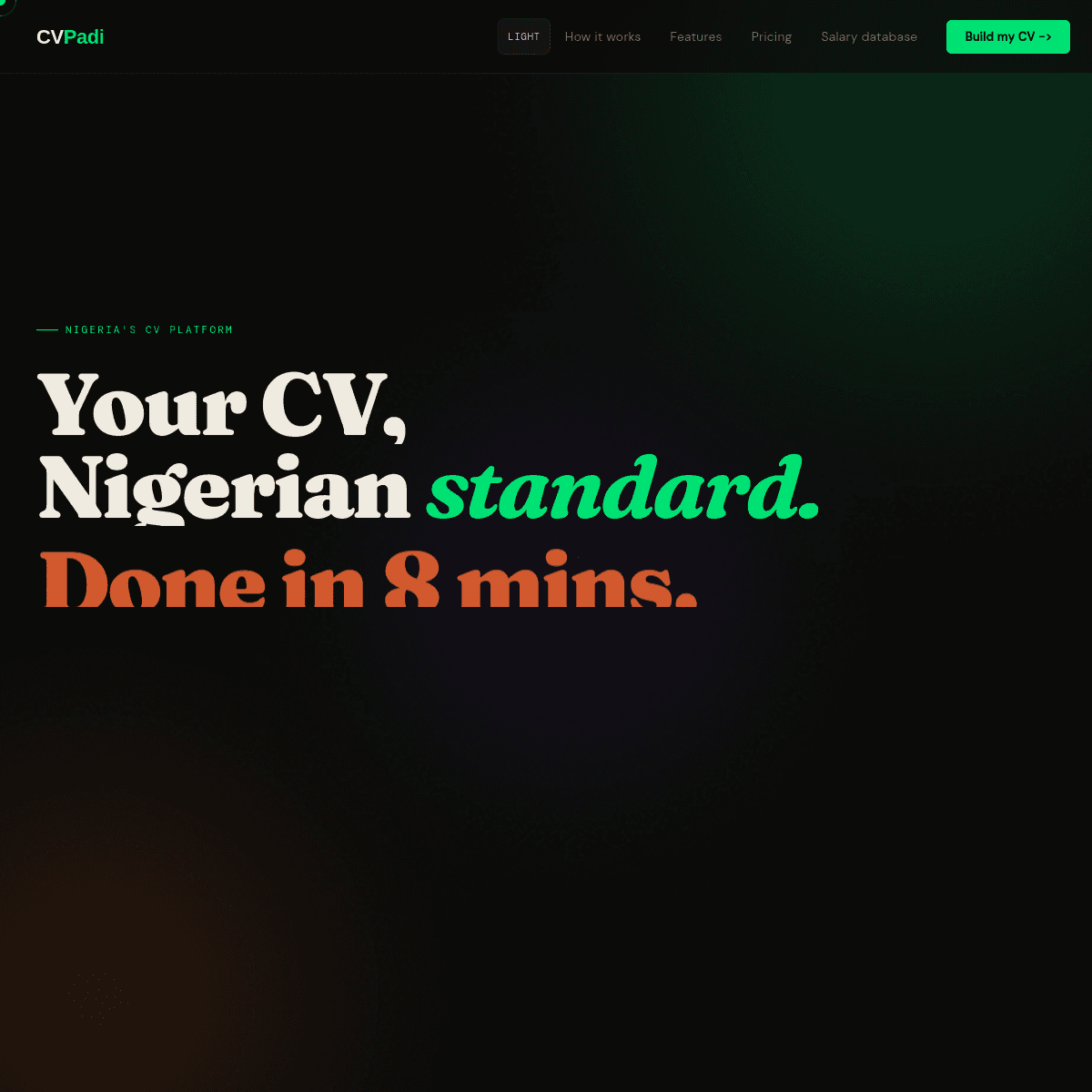 CVPadi portfolio design by PrimeEdge Creative