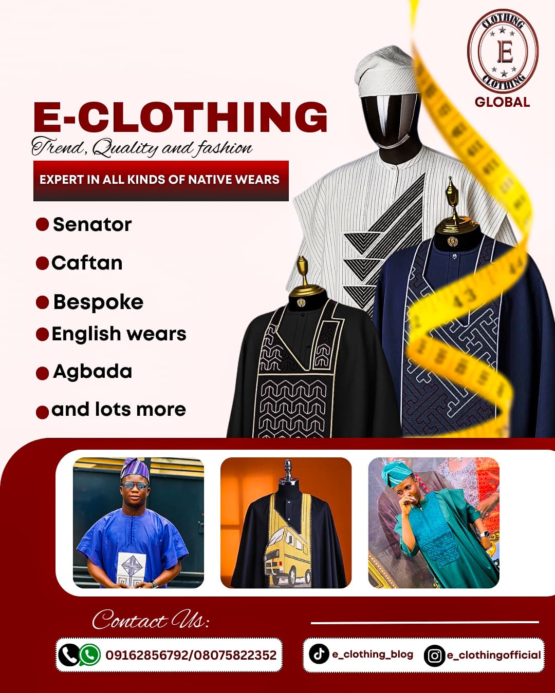 E-Clothing Global portfolio design by PrimeEdge Creative