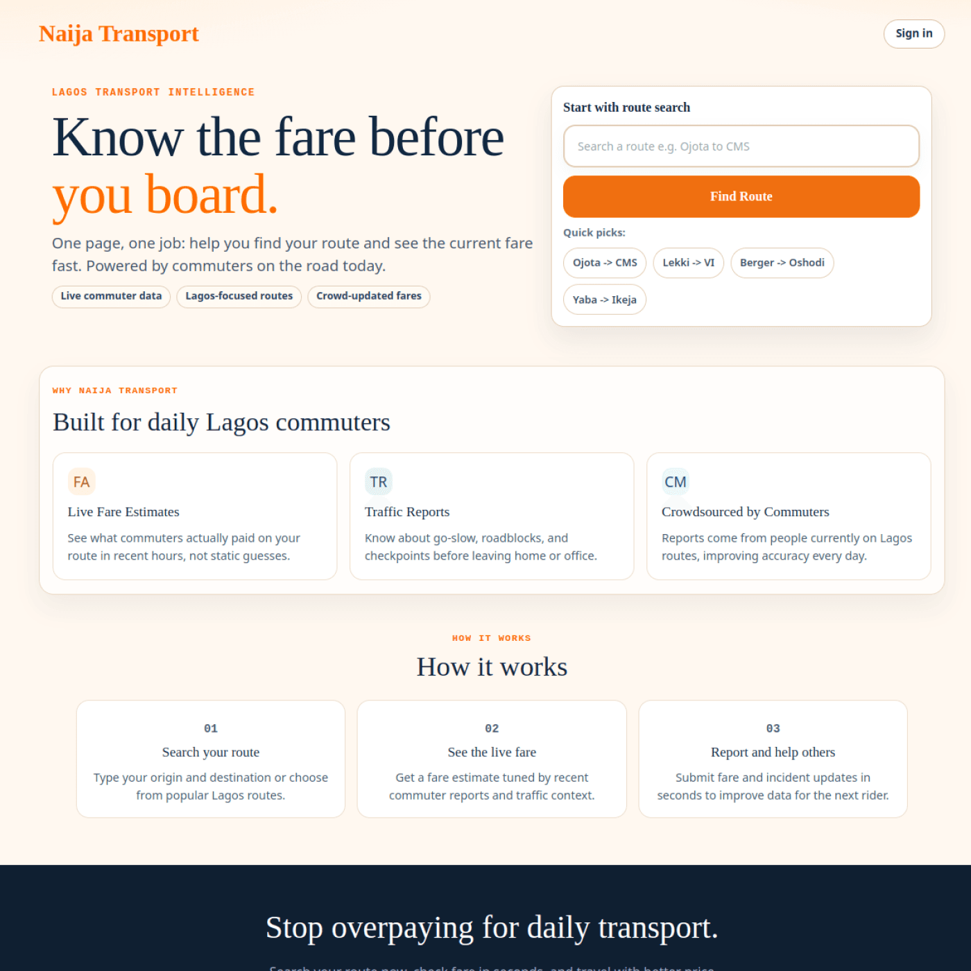 Naija Transport portfolio design by PrimeEdge Creative