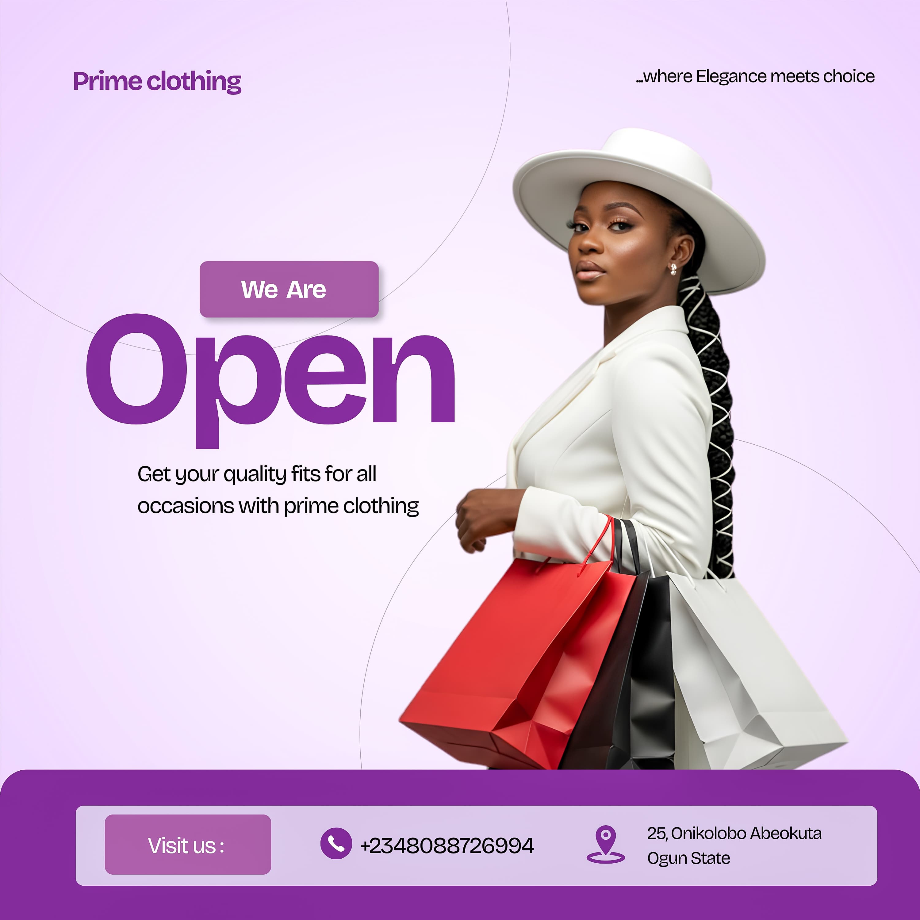 Clothing shop opening promotional Canva flyer