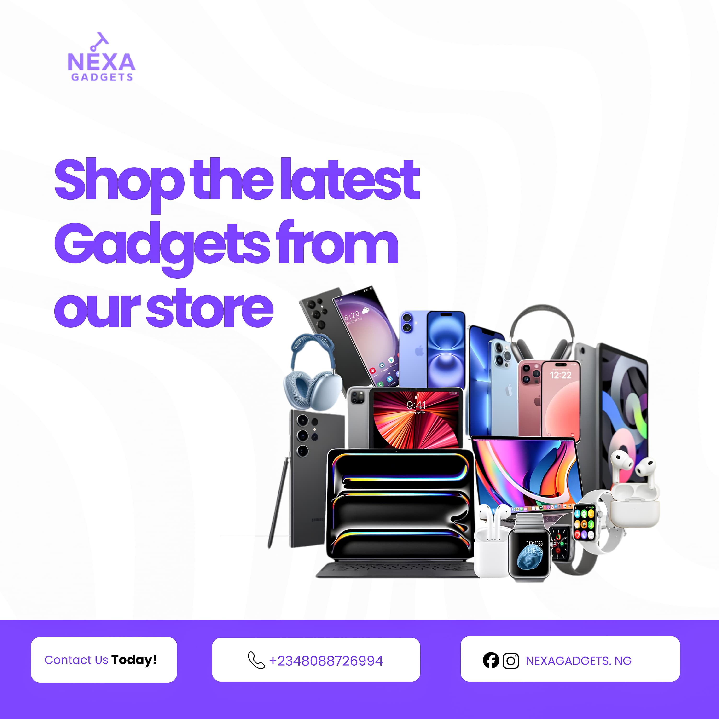 Latest gadgets collection promotional Canva flyer