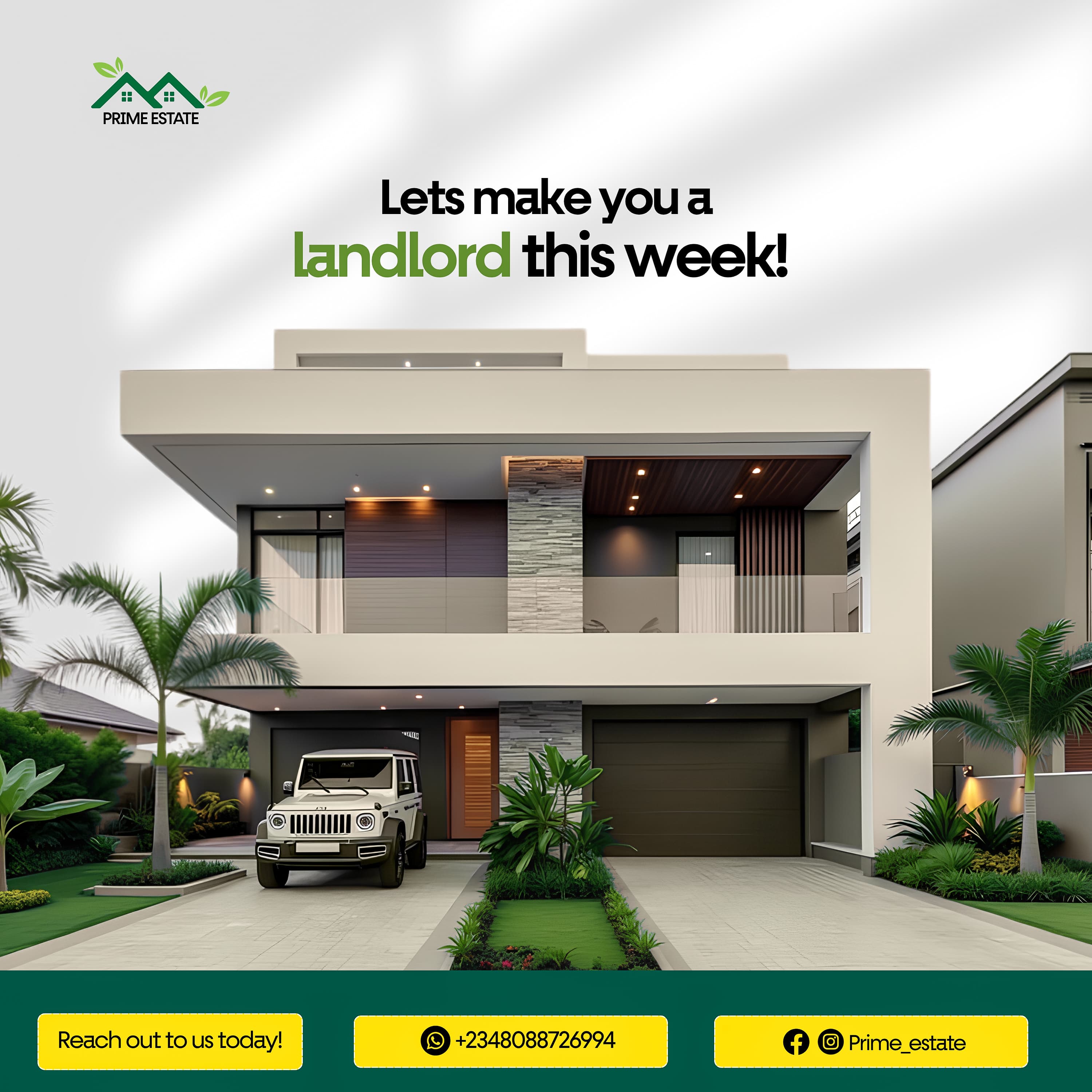 Modern home real-estate promotional Canva flyer
