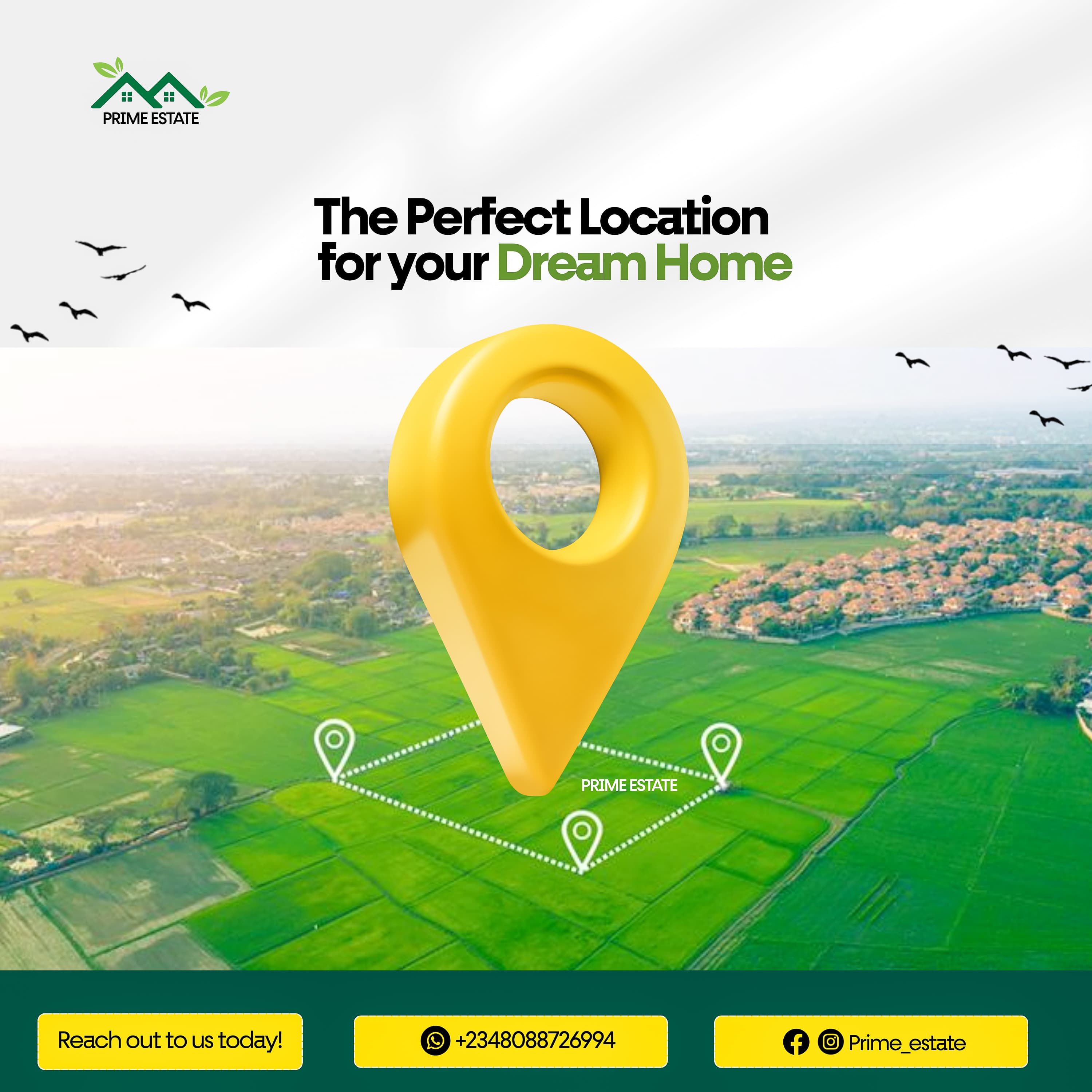 Property location real-estate promotional Canva flyer