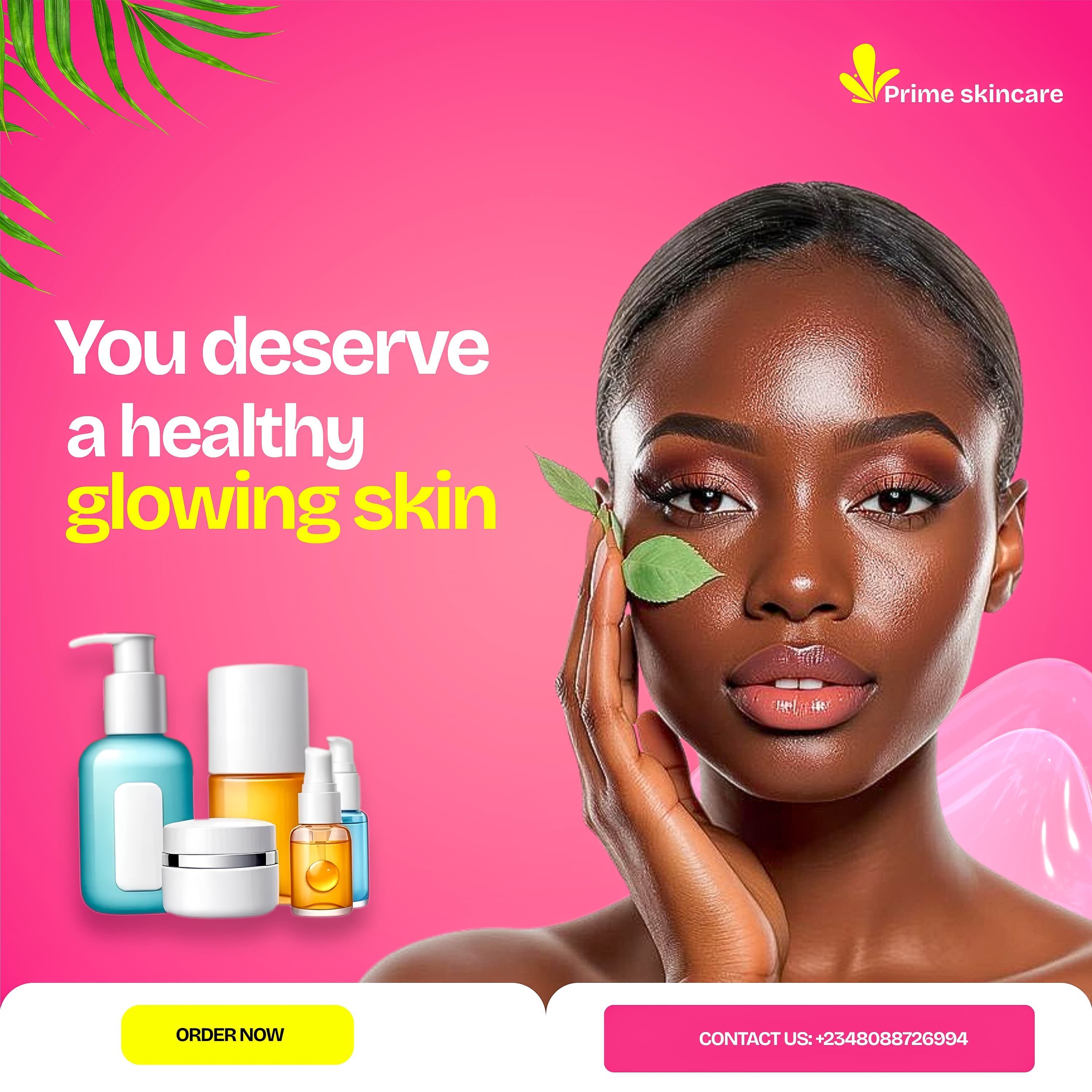 Healthy glowing skin promotional Canva flyer