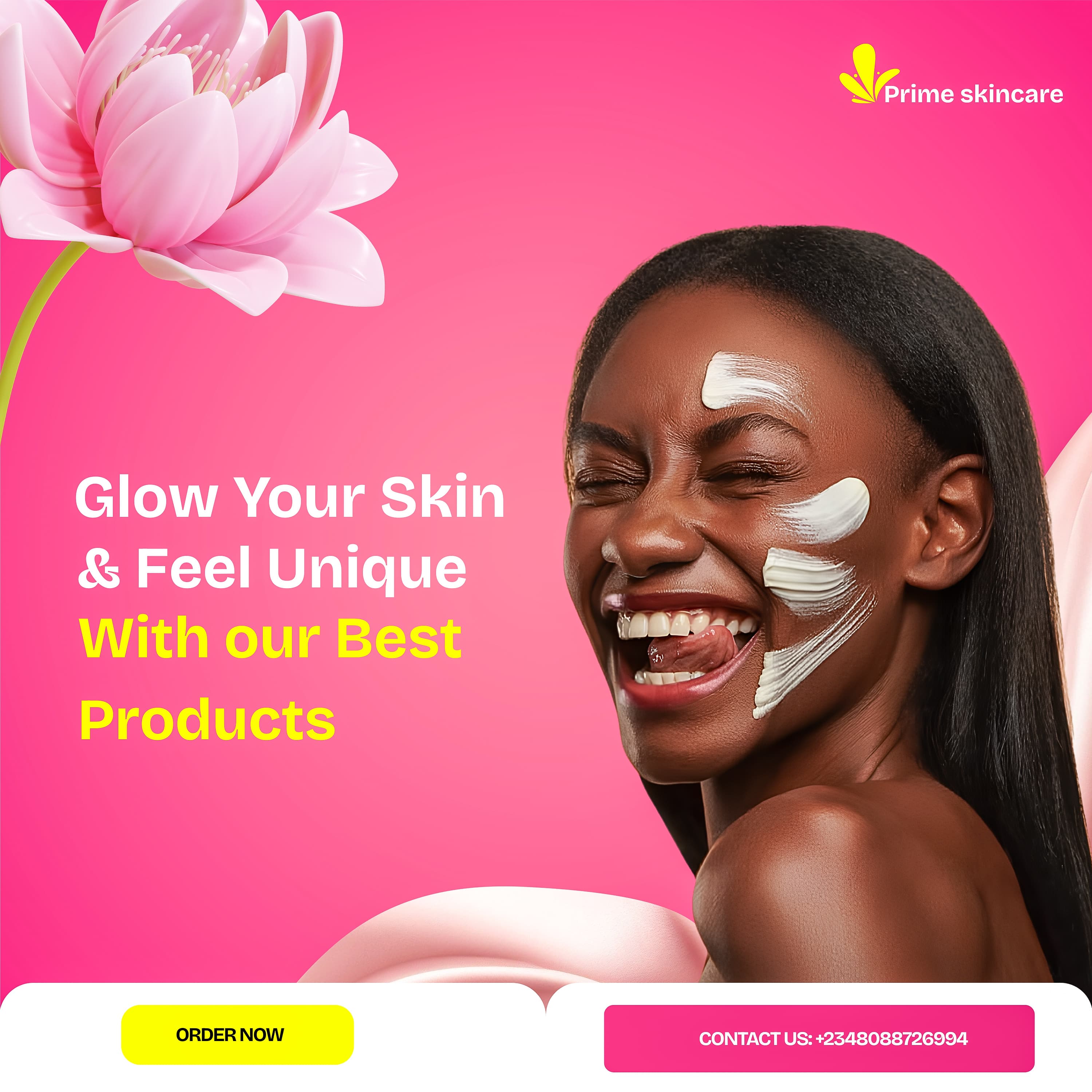 Skincare products and beauty promotional Canva flyer