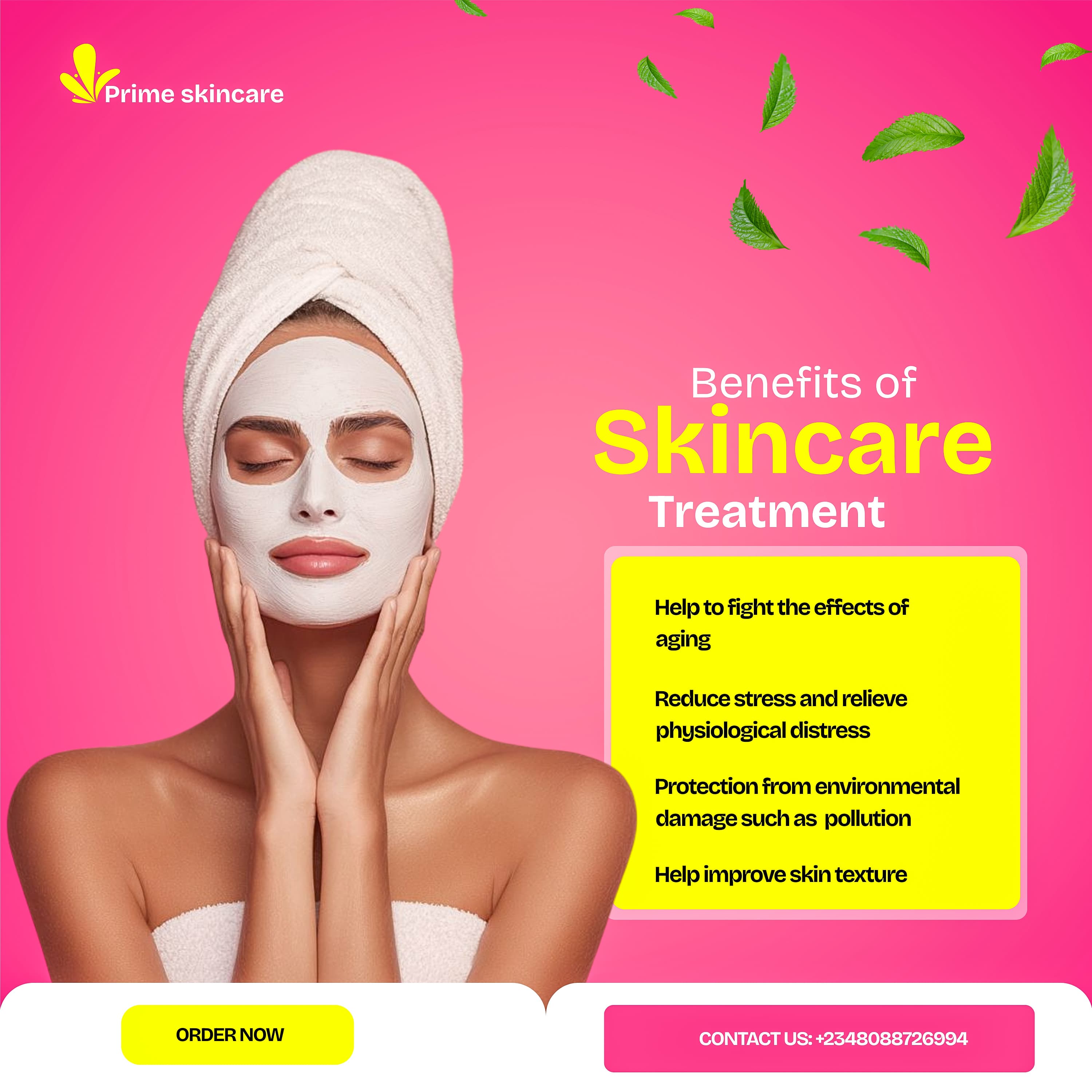Skincare treatment benefits Canva flyer